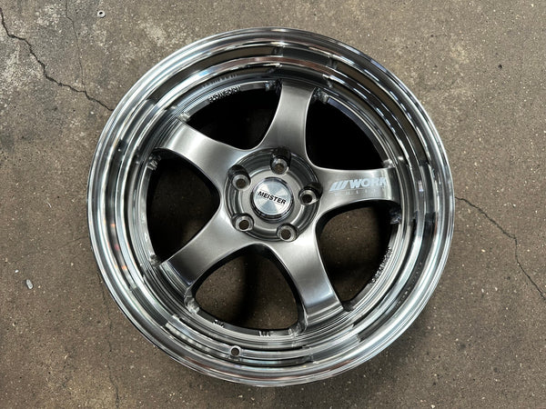 New 18X8.5 ET35 AOW Flow Formed S1R Rim (4 wheel) Hyper Black 5X114.3