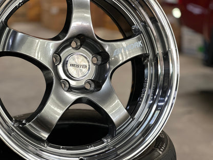 New 18X8.5 ET35 AOW Flow Formed S1R Rim (4 wheel) Hyper Black 5X112