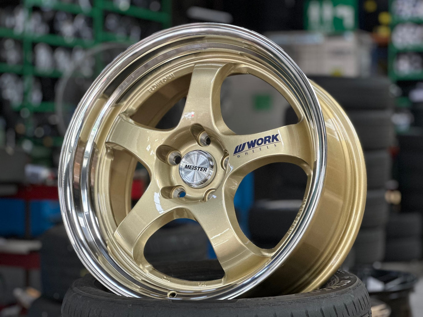 New 18X8.5 ET35 AOW Flow Formed S1R Rim (4 wheel) Gloss Gold 5X112