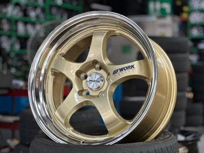 New 18X8.5 ET35 AOW Flow Formed S1R Rim (4 wheel) Gloss Gold 5X112