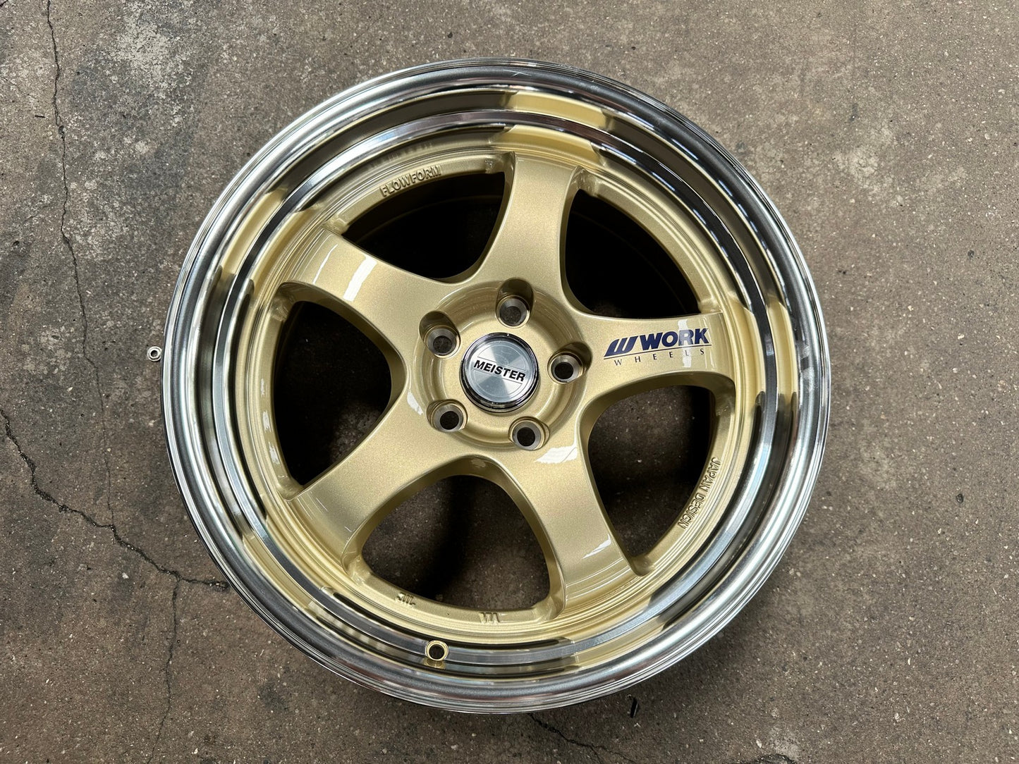 New 18X8.5 ET35 AOW Flow Formed S1R Rim (4 wheel) Gloss Gold 5X112