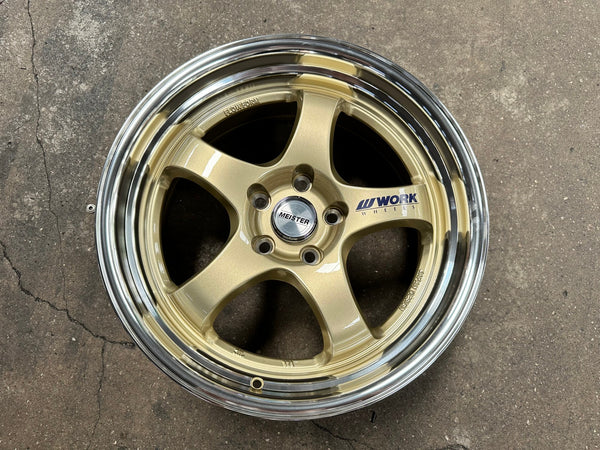 New 18X8.5 ET35 AOW Flow Formed S1R Rim (4 wheel) Gloss Gold 5X114.3