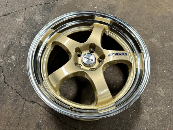 New 18X8.5 ET35 AOW Flow Formed S1R Rim (4 wheel) Gloss Gold 5X112