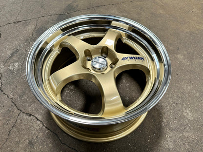 New 18X8.5 ET35 AOW Flow Formed S1R Rim (4 wheel) Gloss Gold 5X112