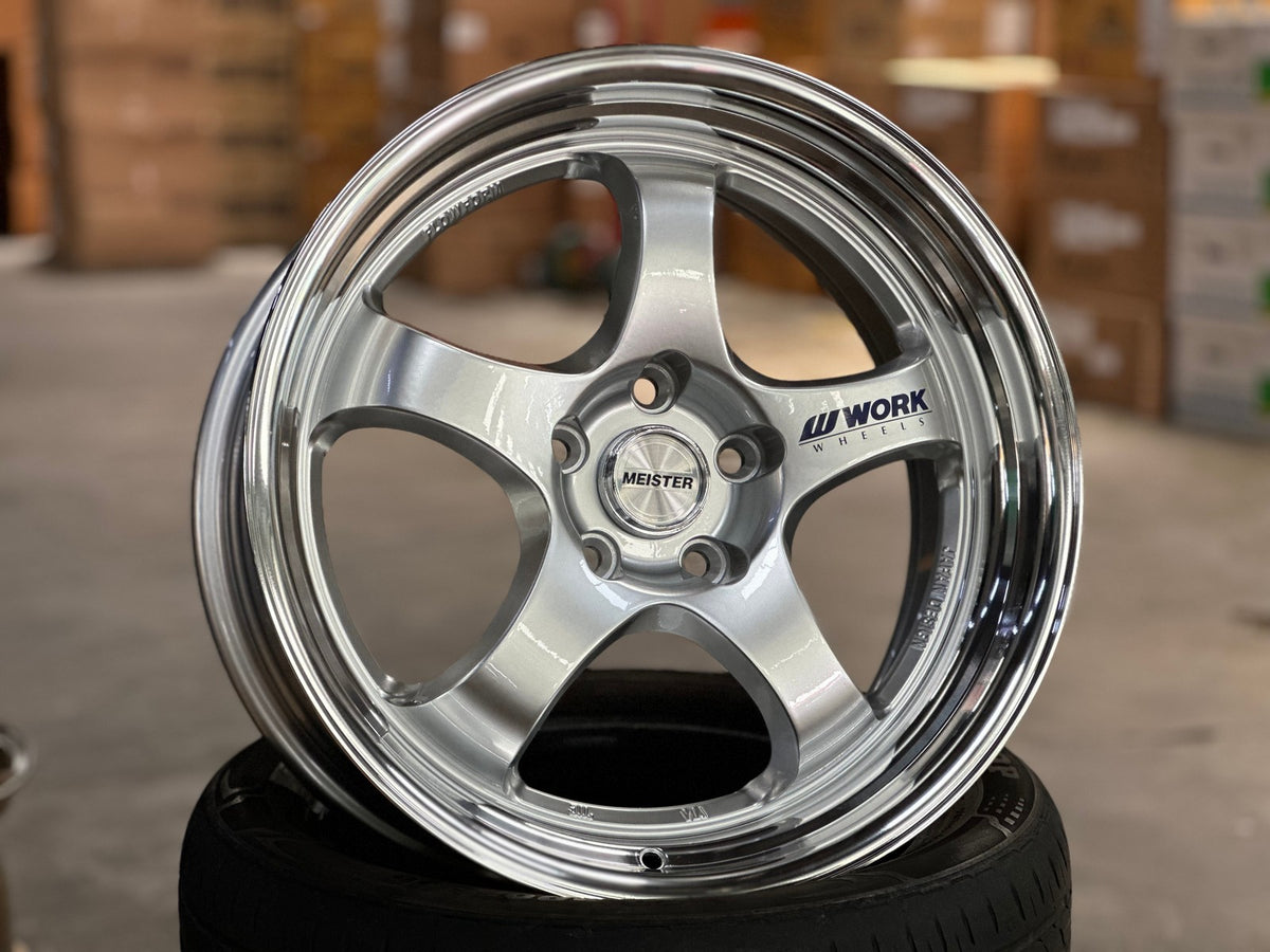 NEW 18X8.5 ET35 AOW S1R Flow Formed Rim (4 wheel) Silver Polished Lip 5X114.3