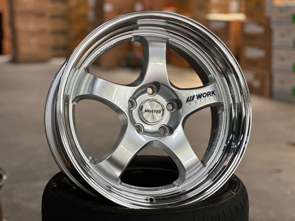 New 18X8.5 ET35 AOW Flow Formed S1R Rim (4 wheel) Gloss Silver 5X114.3