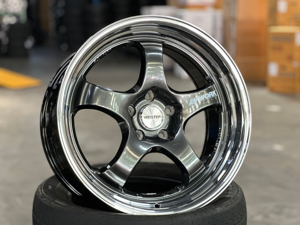 NEW 18X9.5 ET40 AOW S1R Flow Formed Rim (4 wheel) Hyper Dark Polished Lip 5X114.3