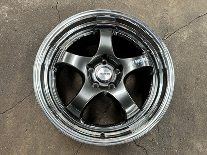 New 18X9.5 ET40 AOW Flow Formed S1R Rim (4 wheel) Hyper Black 5X112