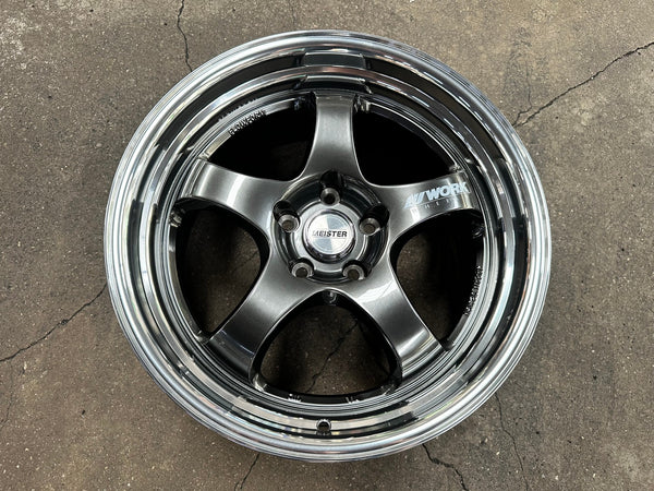 New 18X9.5 ET40 AOW Flow Formed S1R Rim (4 wheel) Hyper Black 5X112