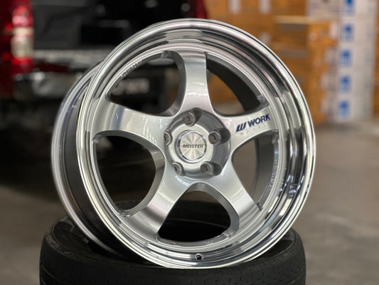 NEW 18X9.5 ET40 AOW S1R Flow Formed Rim (4 wheel) Silver Polished Lip 5X112