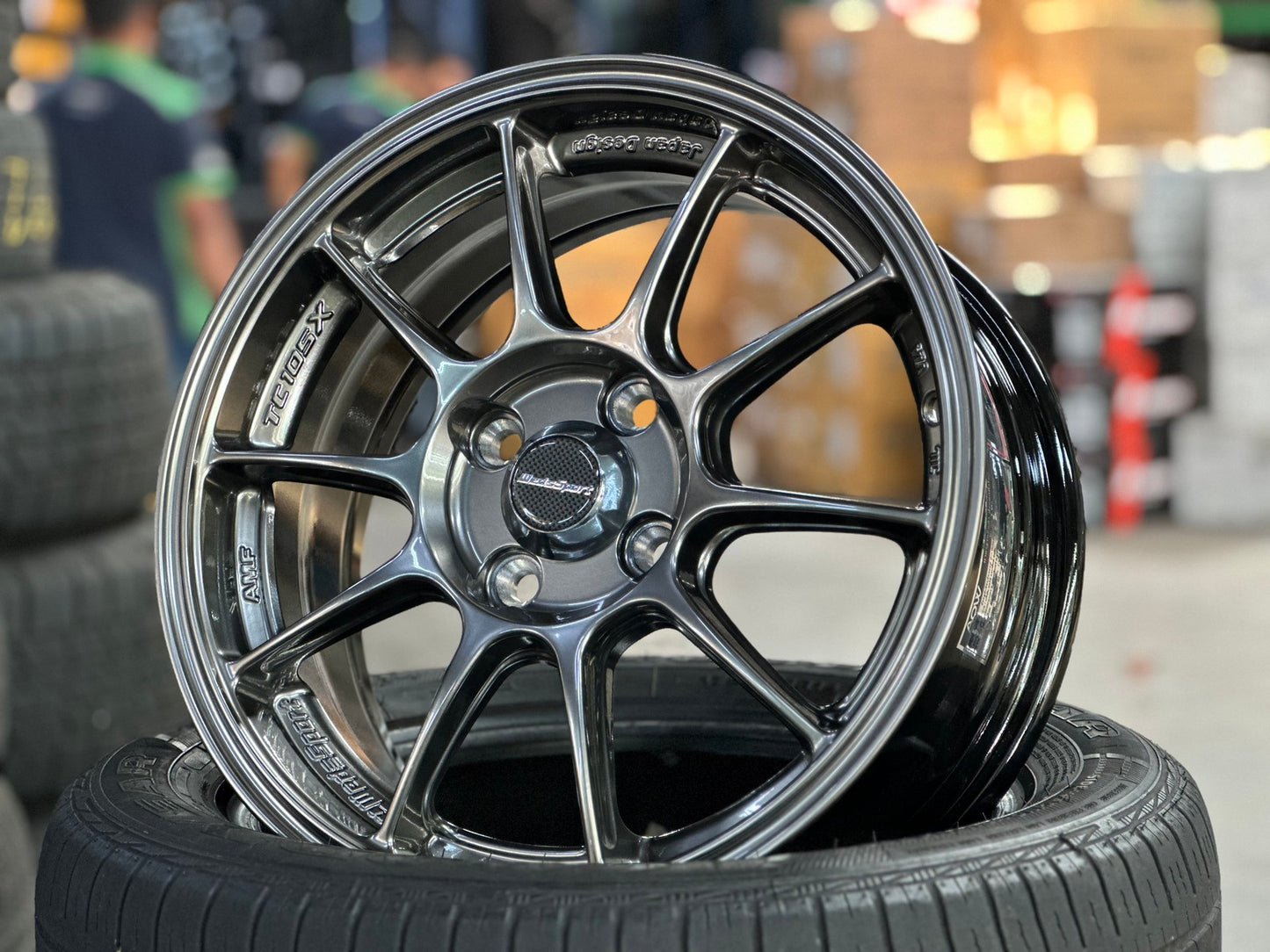 New 15X6.5 ET40 AOW Flow Formed TC105X Rim (4 wheel) Gloss Gunmetal 4X100