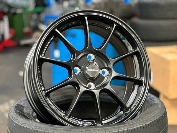 New 15X6.5 ET40 AOW Flow Formed TC105X Rim (4 wheel) Matt Black 4X100