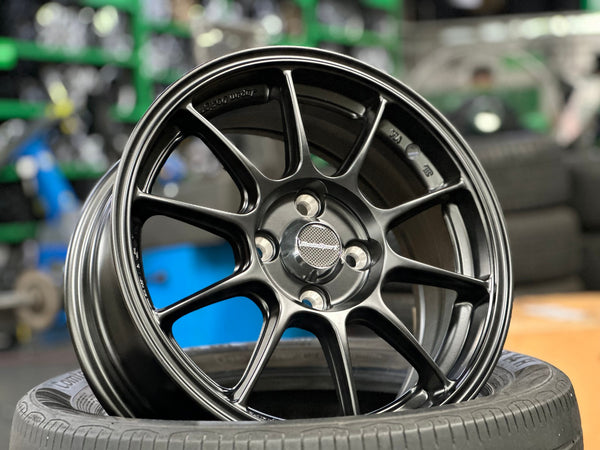 New 15X6.5 ET40 AOW Flow Formed TC105X Rim (4 wheel) Matt Black 4X100