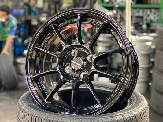 New 15X7 ET35 AOW Flow Formed TC105X Rim (4 wheel) Gloss Black 4X100