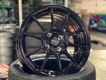 New 15X7 ET35 AOW Flow Formed TC105X Rim (4 wheel) Gloss Black 4X100