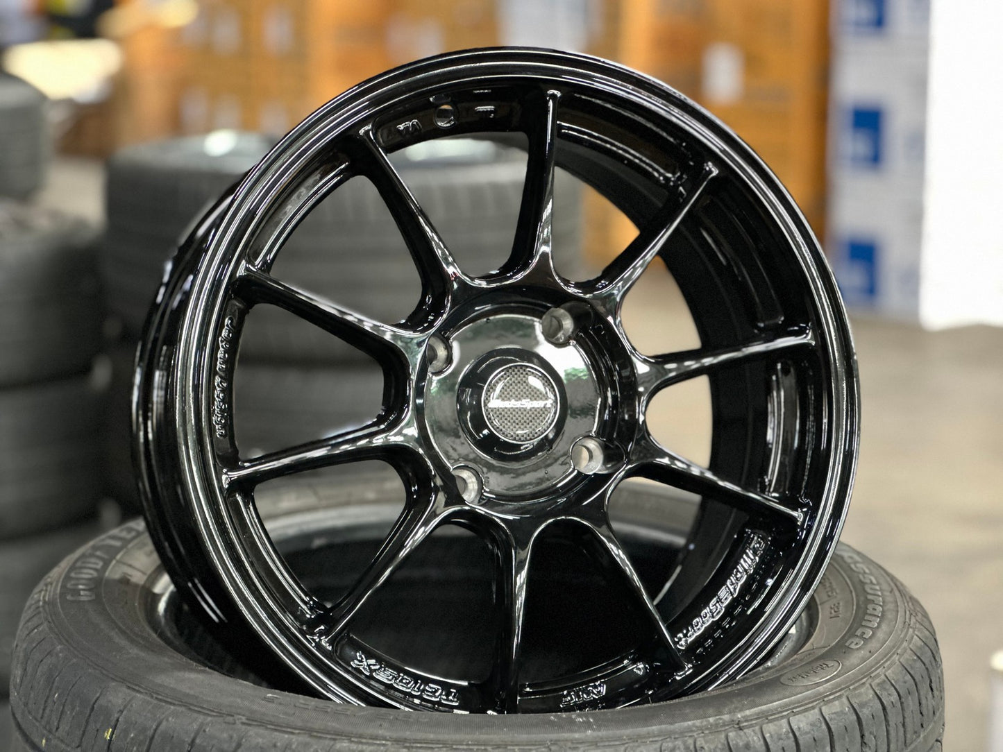 New 15X7 ET35 AOW Flow Formed TC105X Rim (4 wheel) Gloss Black 4X114.3