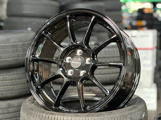 New 17X7.5 ET38 AOW Flow Formed TC105X Rim (4 wheel) Gloss Black 5X100