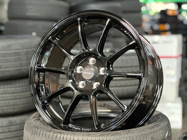 New 17X7.5 ET38 AOW Flow Formed TC105X Rim (4 wheel) Gloss Black 5X100