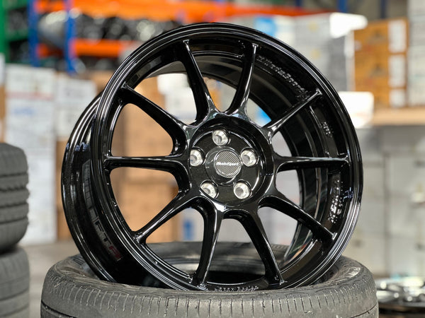 New 17X7.5 ET38 AOW Flow Formed TC105X Rim (4 wheel) Gloss Black 5X100