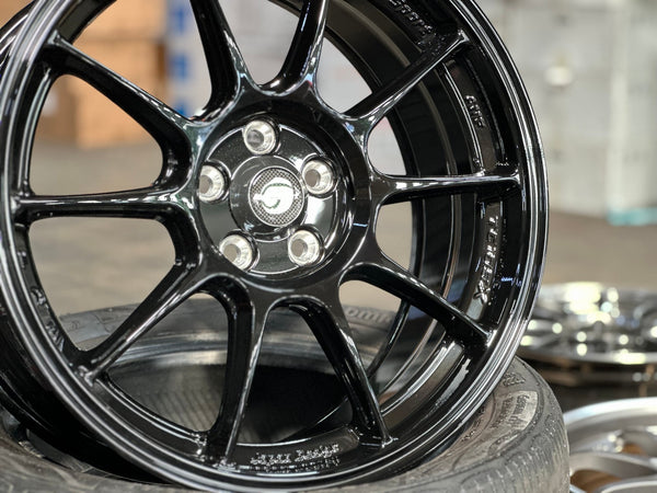 New 17X7.5 ET38 AOW Flow Formed TC105X Rim (4 wheel) Gloss Black 5X100