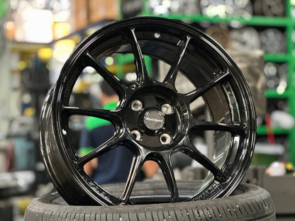 New 17X8 ET38 AOW Flow Formed TC105X Rim (4 wheel) Gloss Black 4X100