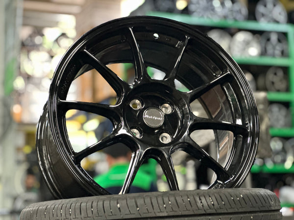 New 17X8 ET38 AOW Flow Formed TC105X Rim (4 wheel) Gloss Black 4X100