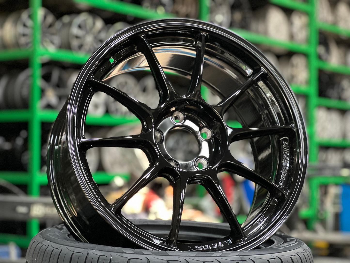 New 18X8.5 ET35 AOW Flow Formed TC105X Rim (4 wheel) Gloss Black 5X112