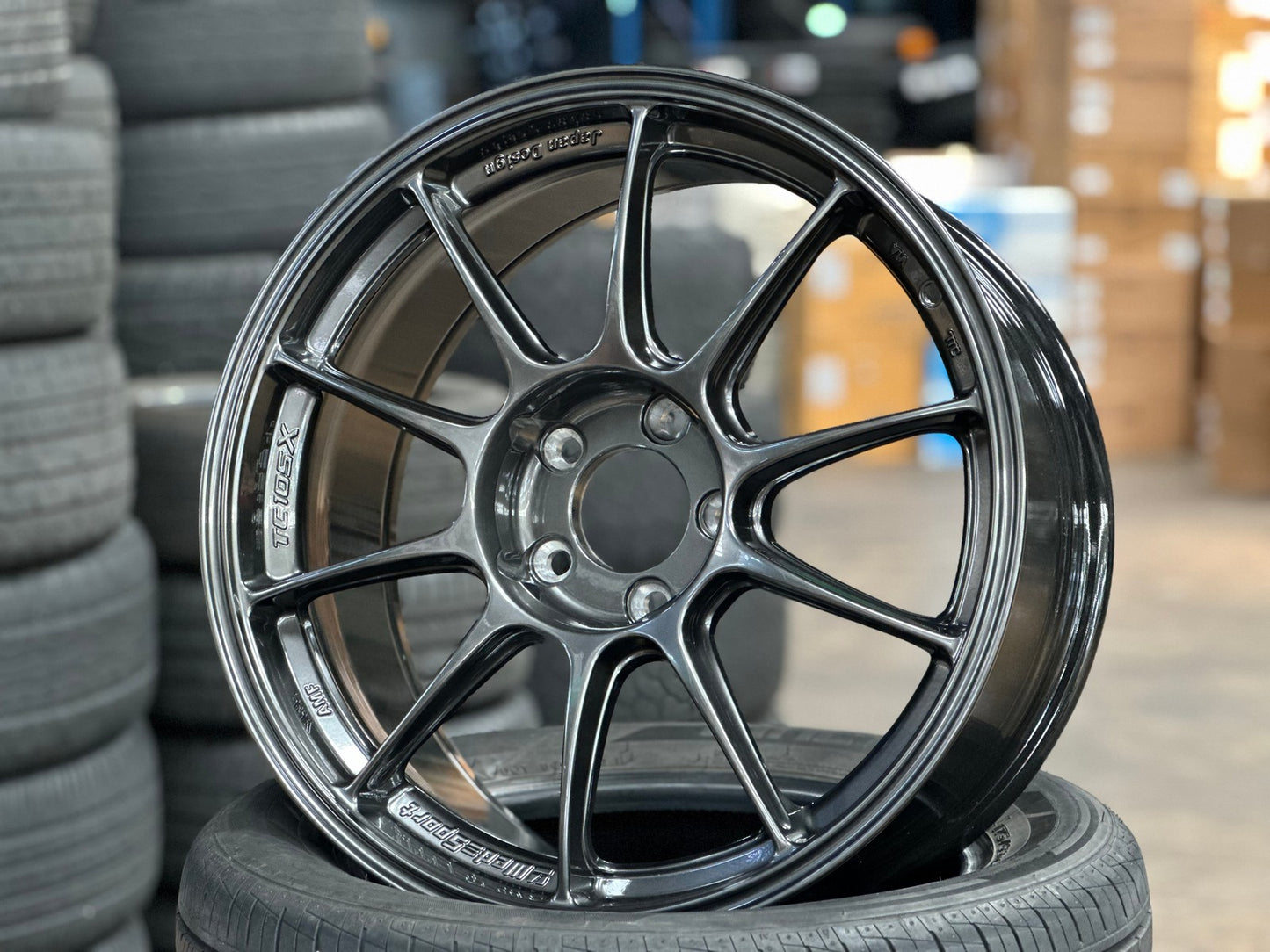 New 18X8.5 ET35 AOW Flow Formed TC105X Rim (4 wheel) Gloss Gunmetal 5X114.3