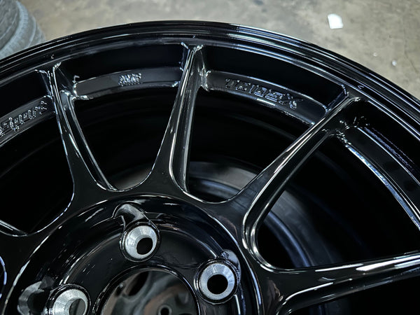 New 18X8.5 ET44 AOW Flow Formed TC105X Rim (4 wheel) Gloss Black 5X114.3