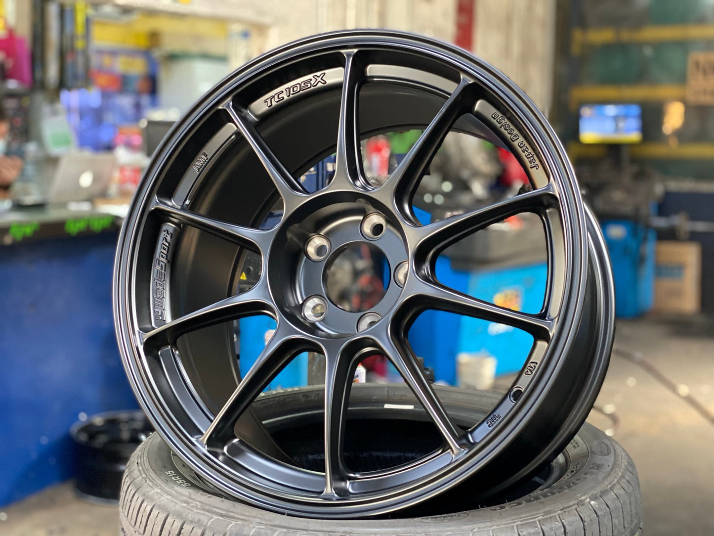 New 18X9.5 ET40 AOW Flow Formed TC105X Rim (4 wheel) Matt Black 5X114.3