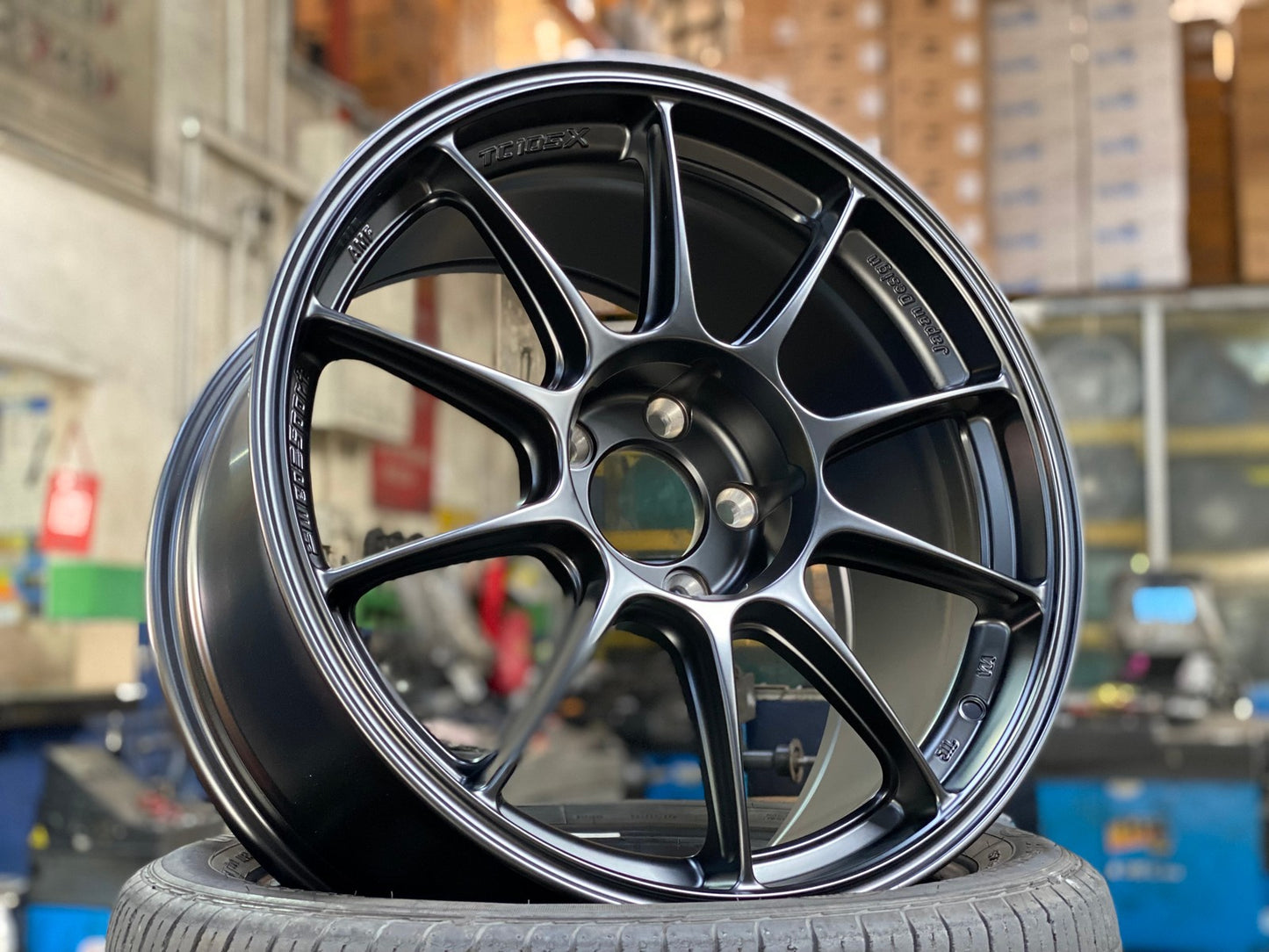 New 18X9.5 ET40 AOW Flow Formed TC105X Rim (4 wheel) Matt Black 5X114.3