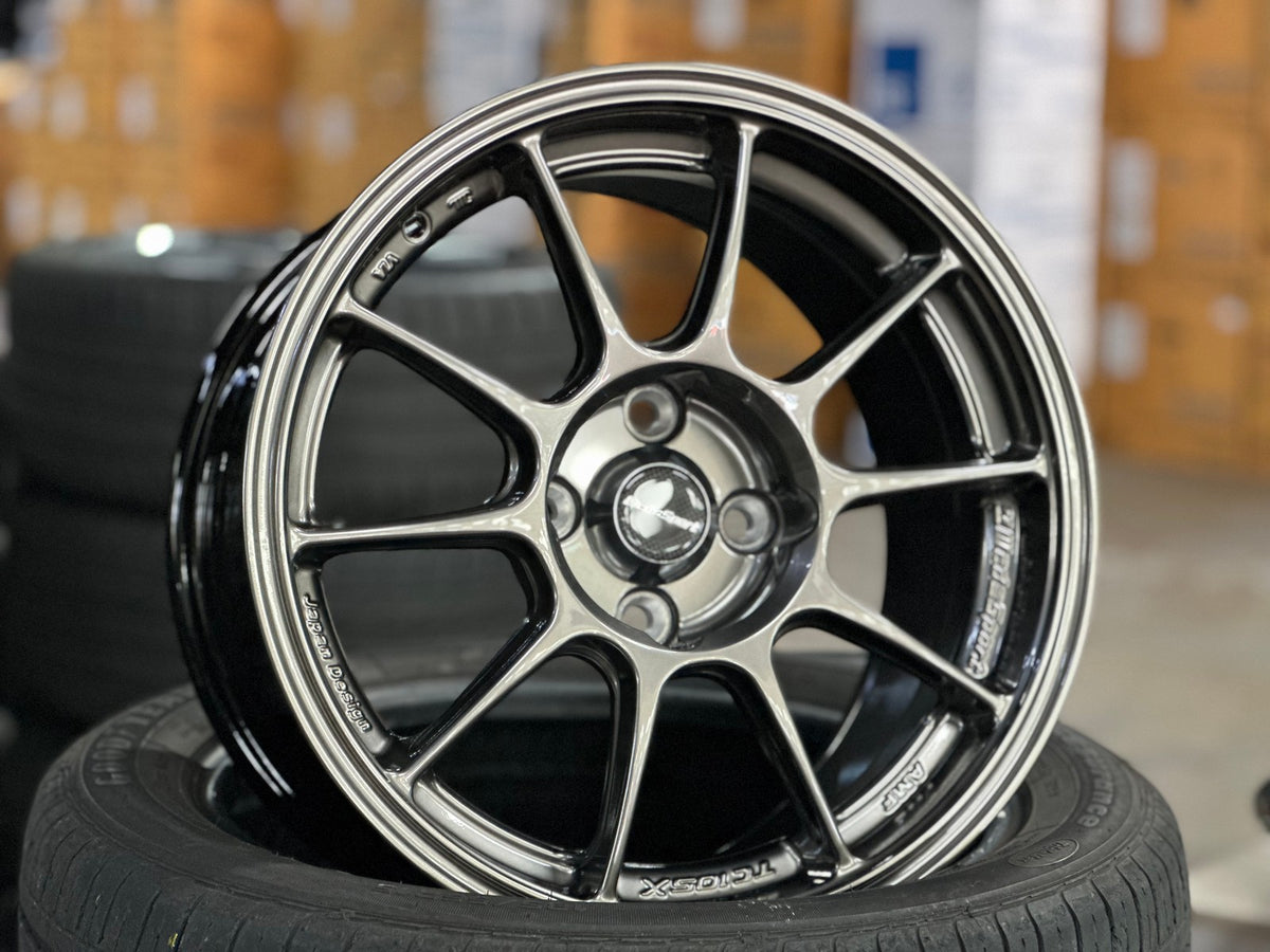 New 15X8 ET28 AOW Flow Formed TC105X Rim (4 wheel) Gloss Gunmetal 4X100