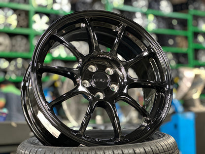 New 17X7.5 ET38 AOW Flow Formed ZE40 Rim (4 wheel) Gloss Black 5X100