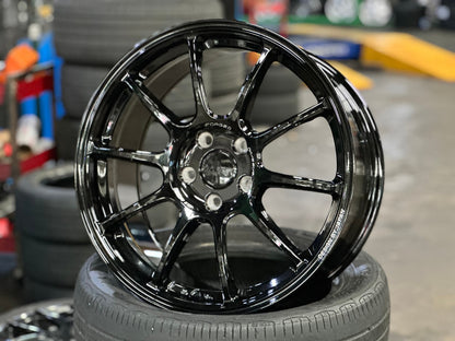New 18X8.5 ET43 AOW Flow Formed ZE40 Rim (4 wheel) Gloss Black 5X112