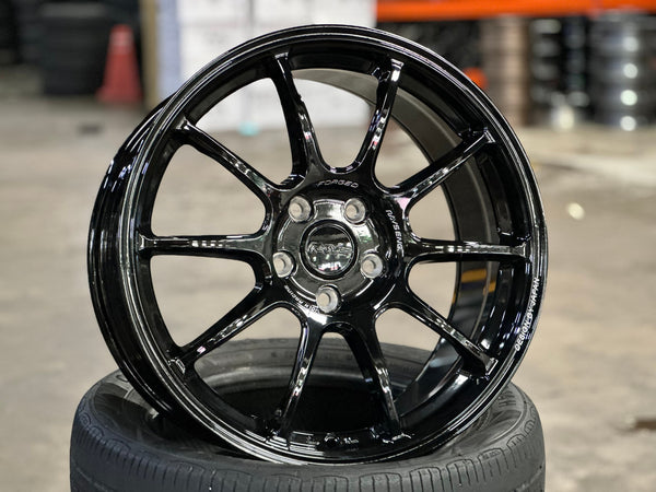 New 18X8.5 ET43 AOW Flow Formed ZE40 Rim (4 wheel) Gloss Black 5X112