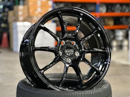 New 18X8.5 ET43 AOW Flow Formed ZE40 Rim (4 wheel) Gloss Black 5X112