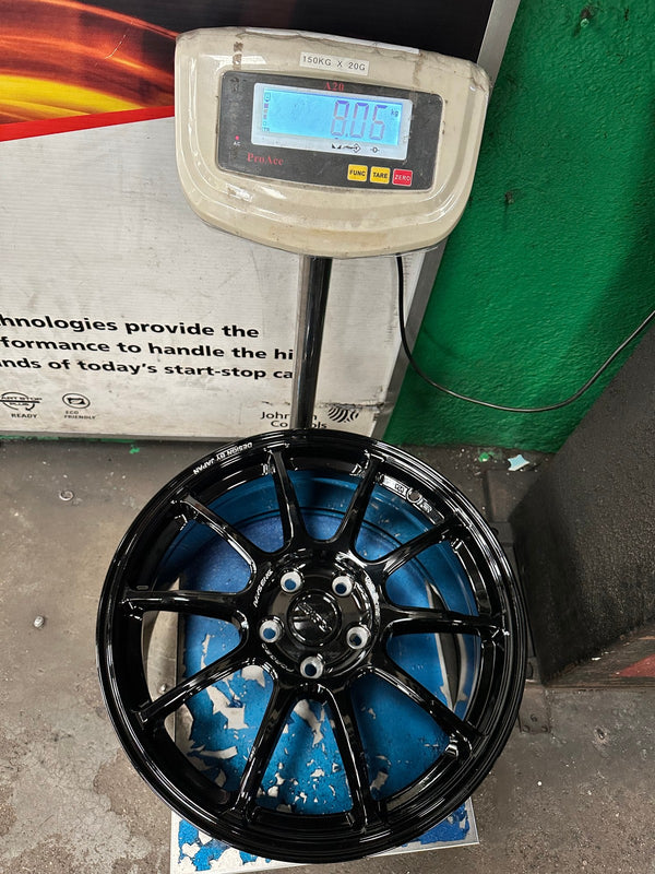 New 18X8.5 ET43 AOW Flow Formed ZE40 Rim (4 wheel) Gloss Black 5X112