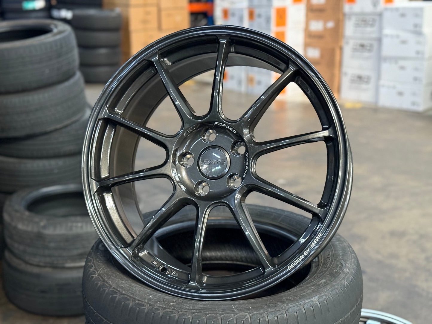 New 19X8.5 ET35 AOW Flow Formed ZE40 Rim (4 wheel) Gloss Gunmetal 5X114.3