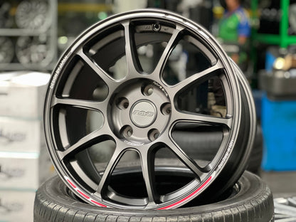 New 17X8 ET35 AOW Flow Formed ZE40 Rim (4 wheel) Matt Gunmetal 5X112