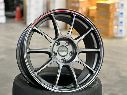 New 18X8.5 ET43 AOW Flow Formed ZE40 Rim (4 wheel) Matt Gunmetal 5X112