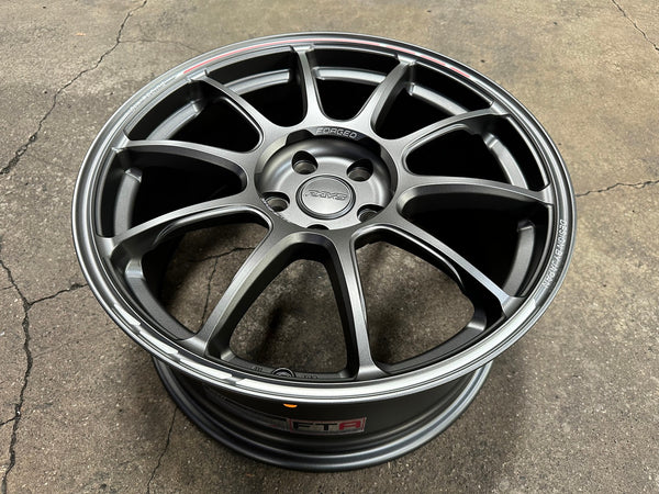 New 18X8.5 ET43 AOW Flow Formed ZE40 Rim (4 wheel) Matt Gunmetal 5X112