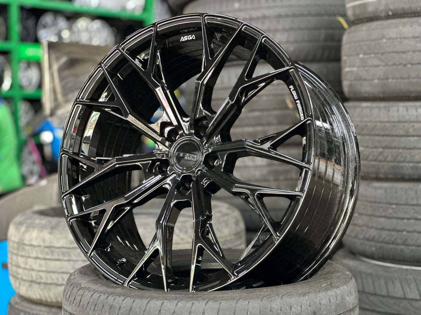 New 19X8.5 ET43 Asga ARF10 Rim (4 wheel) Gloss Black 5X108