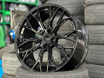 New 19X8.5 ET43 Asga ARF10 Rim (4 wheel) Gloss Black 5X108