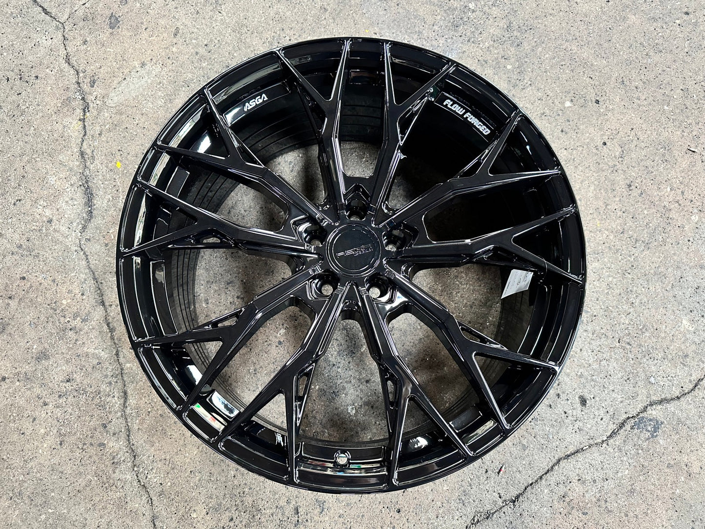 New 19X8.5 ET43 Asga ARF10 Rim (4 wheel) Gloss Black 5X108