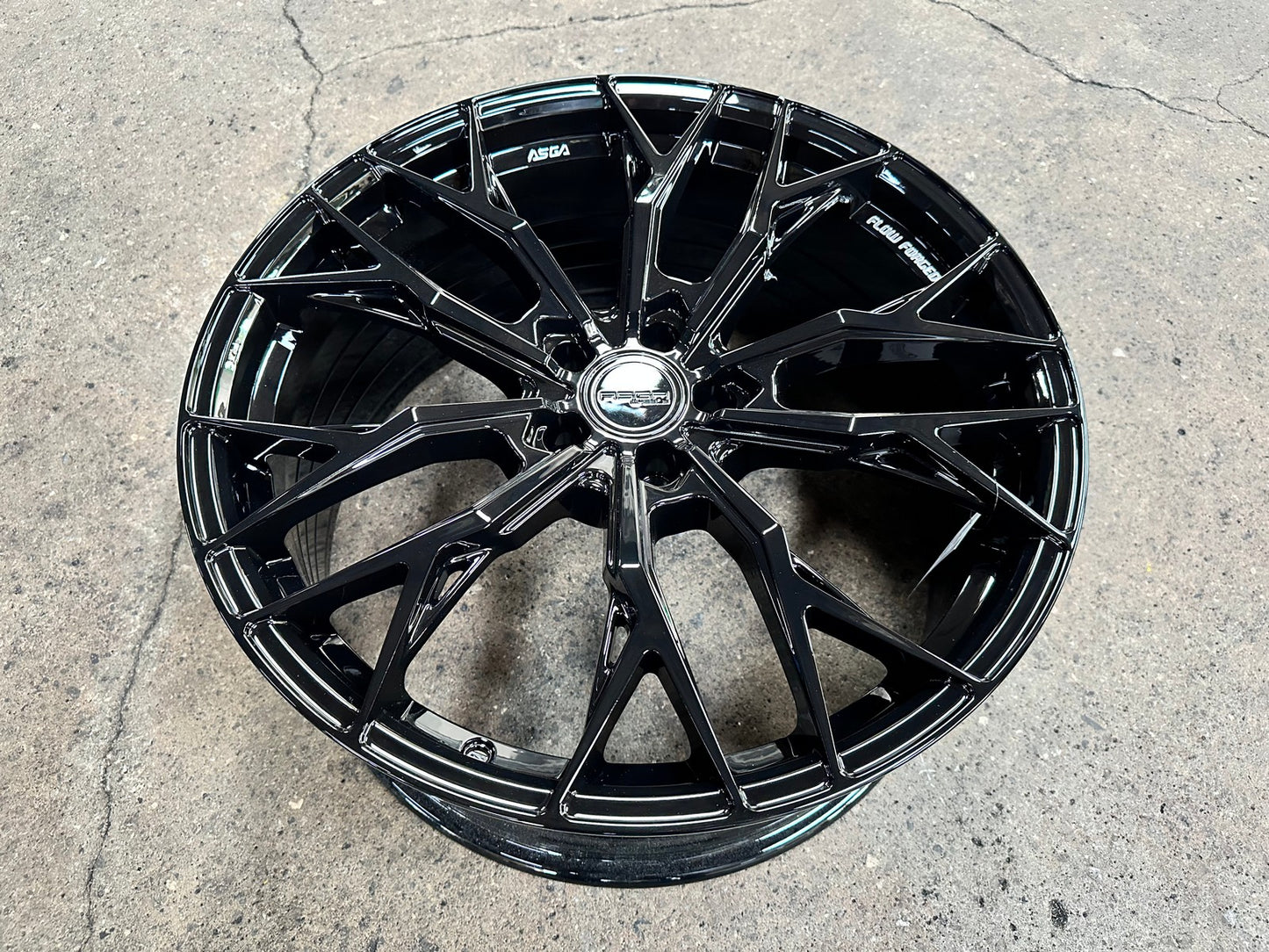 New 19X8.5 ET43 Asga ARF10 Rim (4 wheel) Gloss Black 5X108