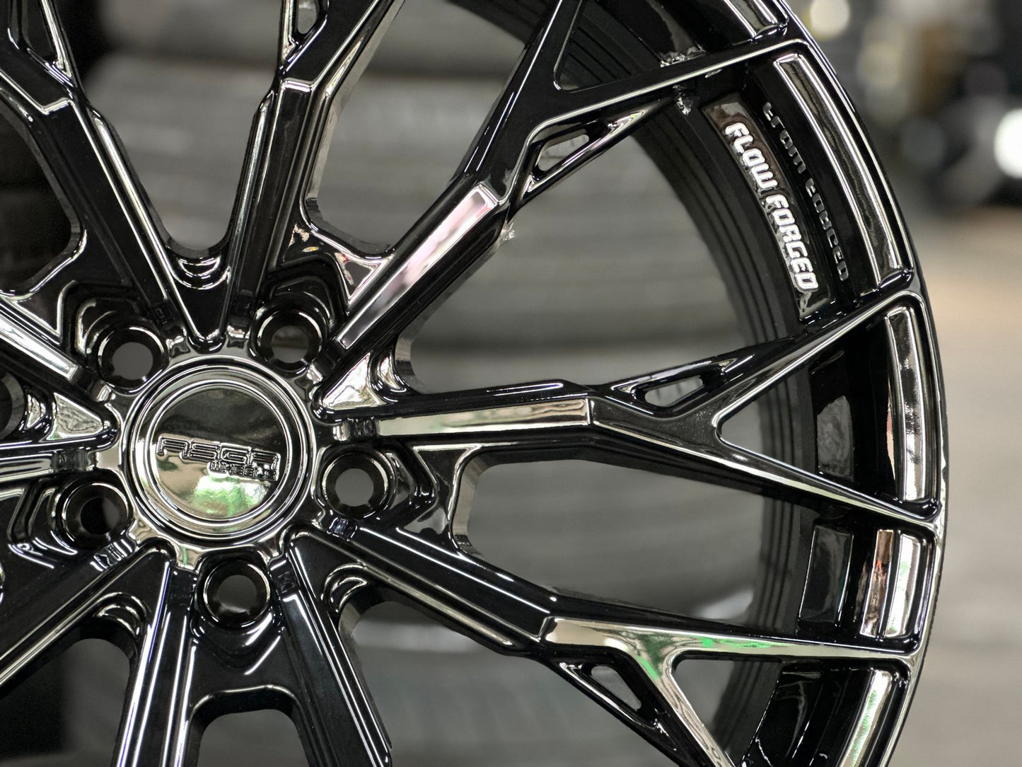 New 19X8.5 ET43 Asga ARF10 Rim (4 wheel) Gloss Black 5X108