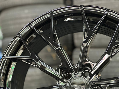New 19X8.5 ET43 Asga ARF10 Rim (4 wheel) Gloss Black 5X108