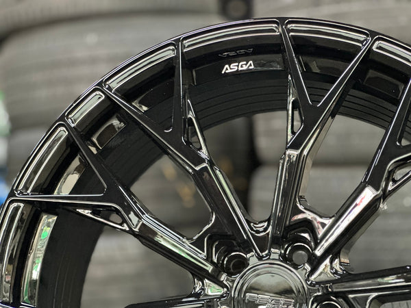 New 19X8.5 ET43 Asga ARF10 Rim (4 wheel) Gloss Black 5X108