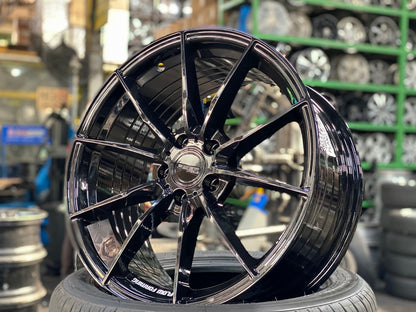 New 18X8.5 ET43 Asga ARF06 Rim (4 wheel) Gloss Black 5X100