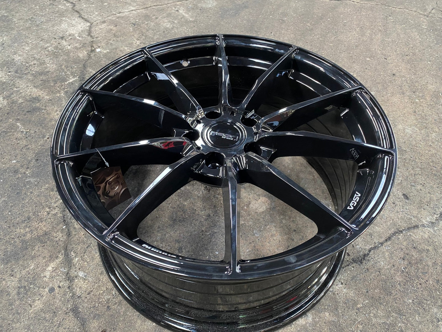 New 18X8.5 ET43 Asga ARF06 Rim (4 wheel) Gloss Black 5X100